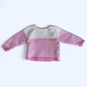 Baby Gap Pink & Ivory Striped Knit Sweater for 6-12mo